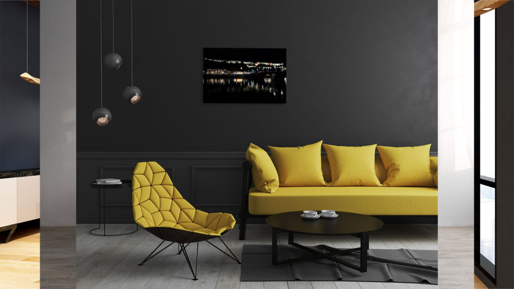 mockup photos sur la Citadelle de Namur éclairée, depuis le boulevard de la Meuse réalisée par Valérie Decock de l'atelier VADE