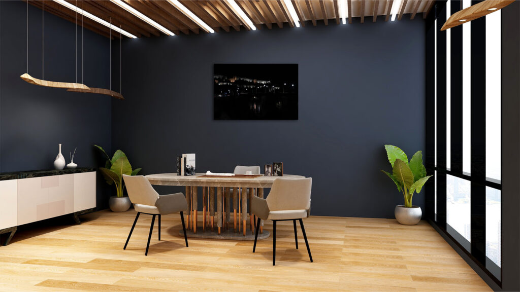 mockup photos sur la Citadelle de Namur éclairée, depuis le boulevard de la Meuse réalisée par Valérie Decock de l'atelier VADE