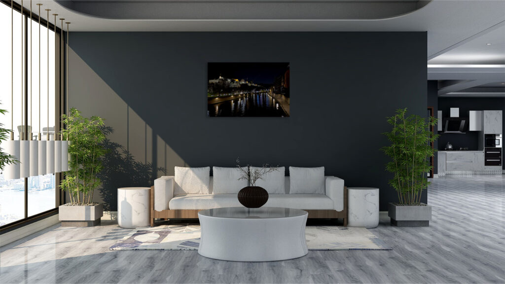 mockup photos sur la Citadelle de Namur éclairée, depuis le boulevard de la Meuse réalisée par Valérie Decock de l'atelier VADE