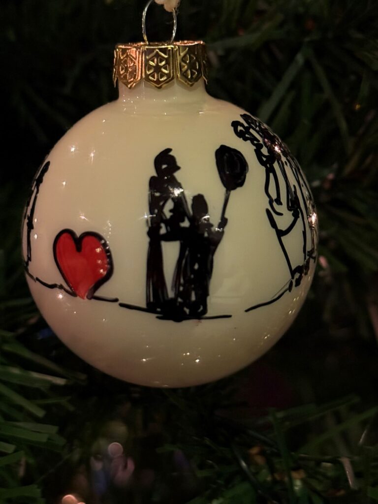 coeur sur boule en verre, création artisanale VADE